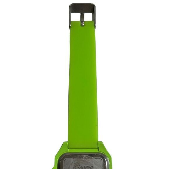 GENEVA LEGEND #L1110 Women's Watch Arabic Numerals Neon Green Silicone Band 8.75 - Picture 9 of 15
